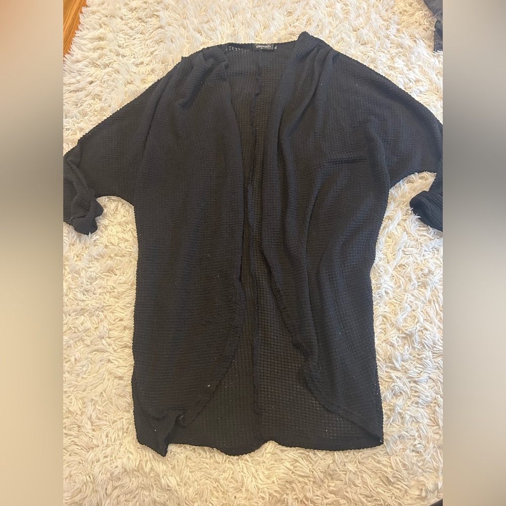 Black Knit open Cardigan Sweater
